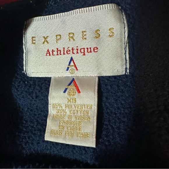 Vintage 90s Express EXP Athletique Sweatshirt Sz XS Oversized - Picture 3 of 7